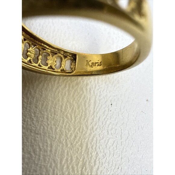 STS Karis Gold Bond Pale Blue Crystal Ring Size 9 - Picture 9 of 10